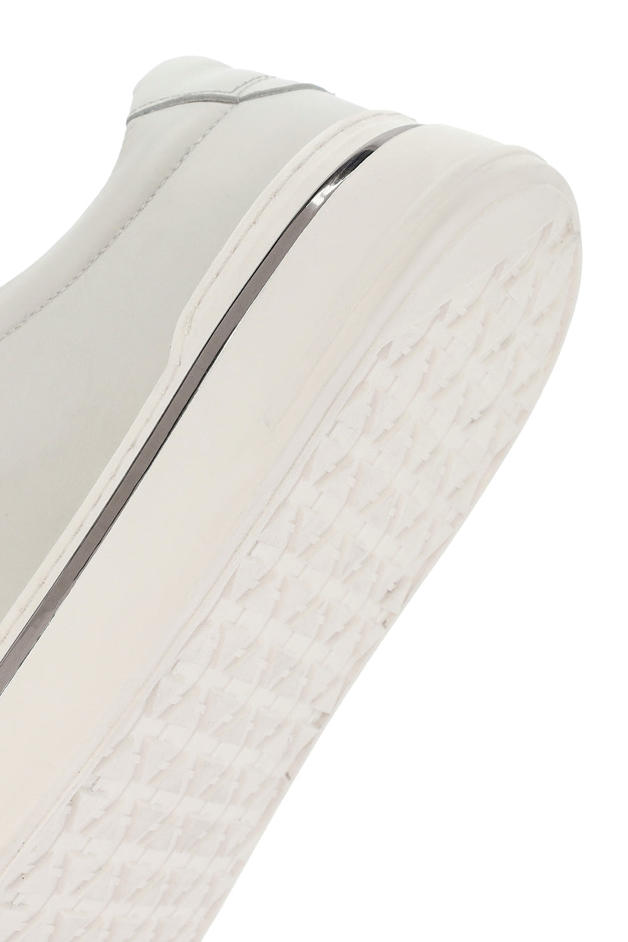 Men's White Lace-Up Leather Sneakers
