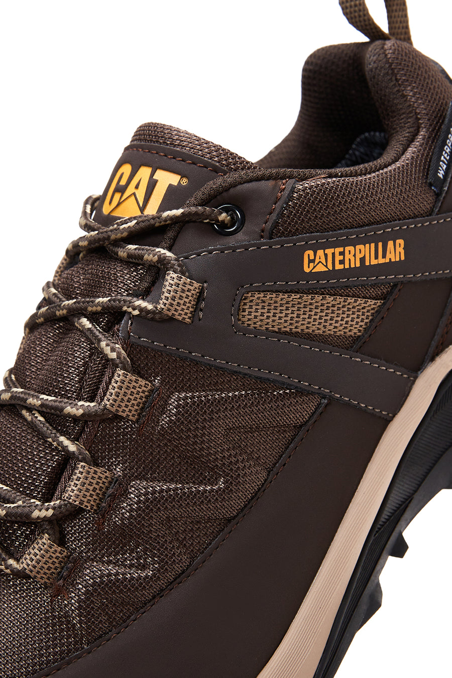 Caterpillar Men's Brown Leather Waterproof Outdoor Shoes