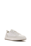 Men's White Lace-up Thick-Sole Leather Sneaker | Derimod