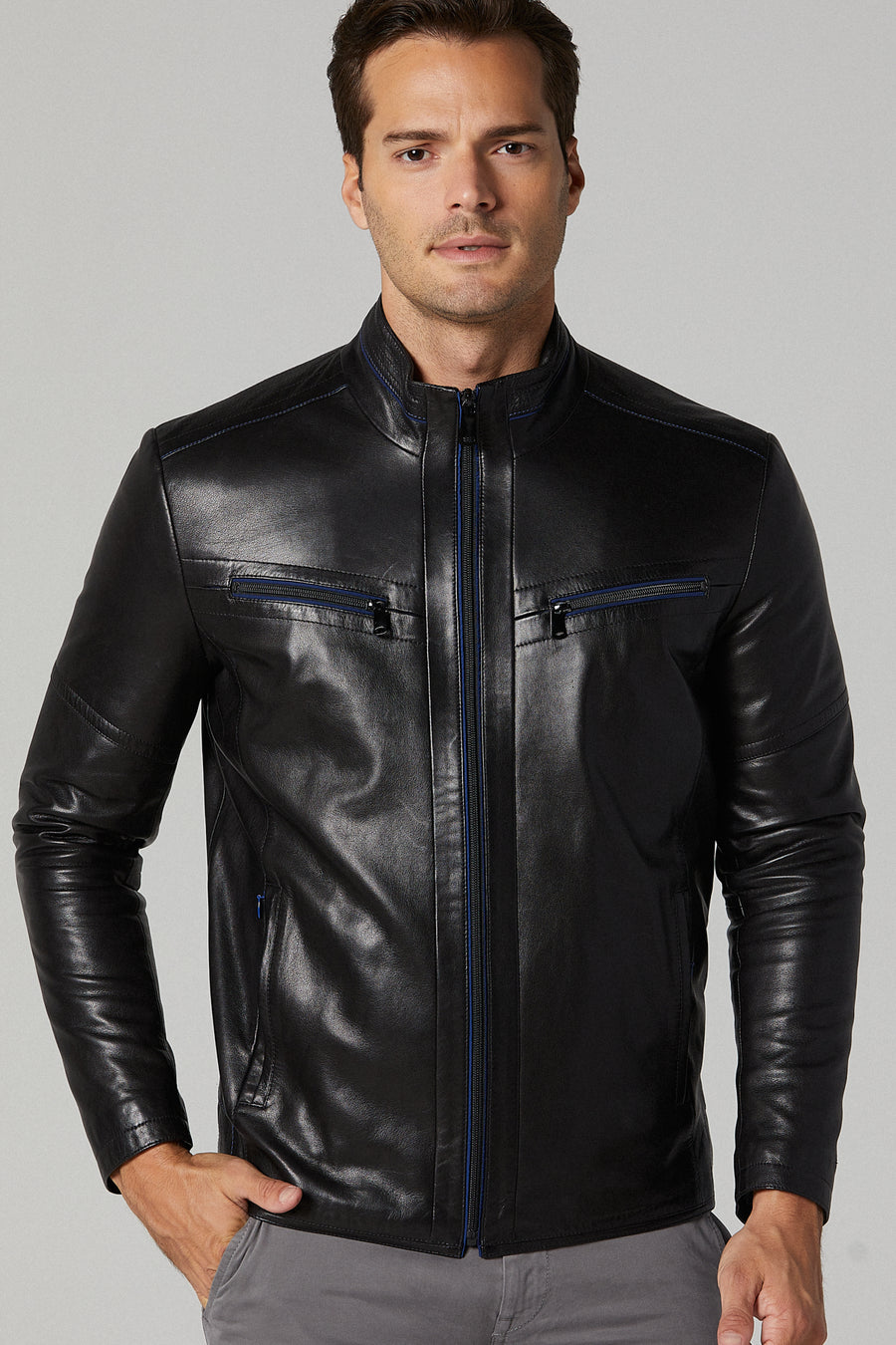 Navas Men's Leather Jacket