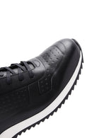 Men's Black Leather Sneaker | Derimod