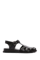 Women's Black Ankle Strap Leather Sandals | Derimod