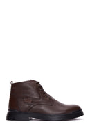 Men's Brown Leather Zippered Casual Boots | Derimod