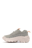 Caterpillar Women's Grey Intruder Essential Lace-Up Suede Leather Sneaker | Derimod