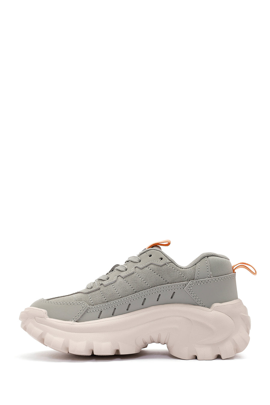 Caterpillar Women's Grey Intruder Essential Lace-Up Suede Leather Sneaker
