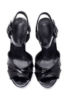 Women's Black Thick Heeled Platform Sandals | Derimod