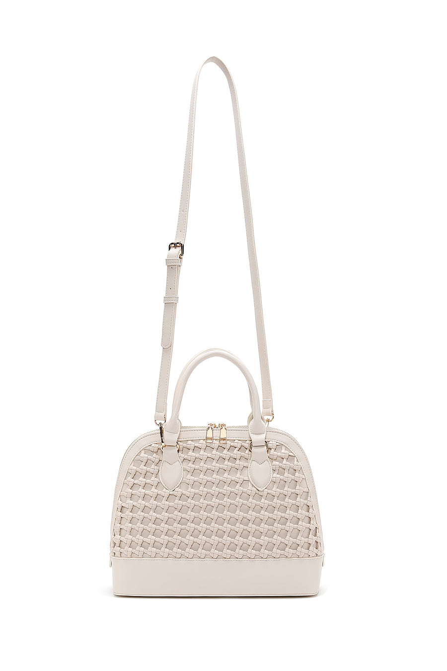 Women's Beige Long Strap Knitted Shoulder Bag