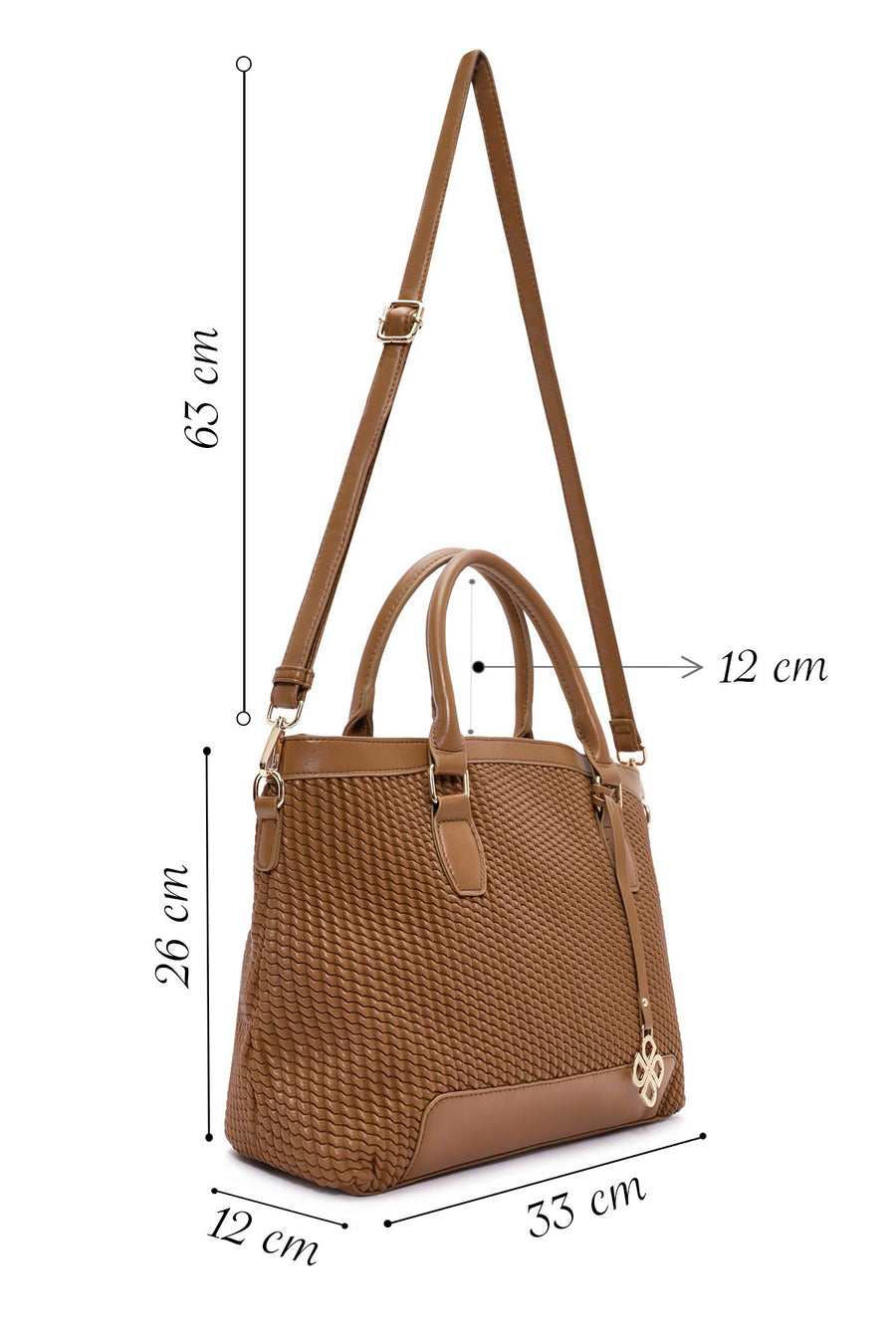 Women's Brown Long Strap Printed Handbag
