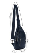 Men's Navy Blue Leather Crossbody Bag | Derimod