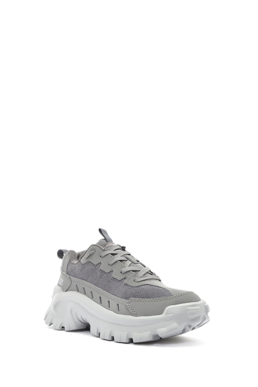 Caterpillar Erkek Gri Intruder Essential Bağcıklı Kalın Tabanlı Deri Sneaker