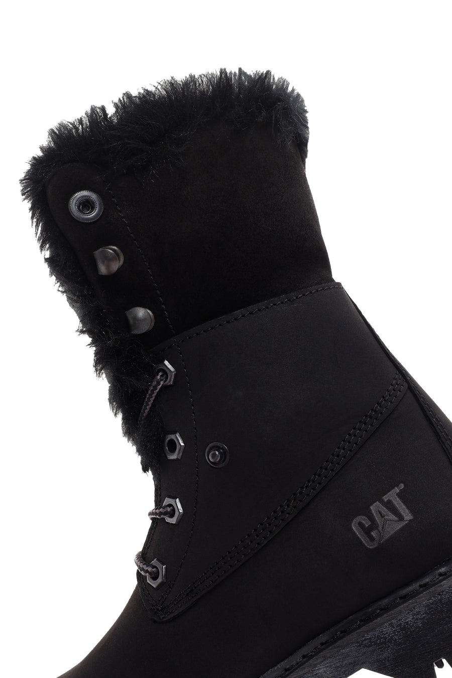 Caterpillar Kadın Siyah Utah Fur Nubuk Deri Bağcıklı Bot