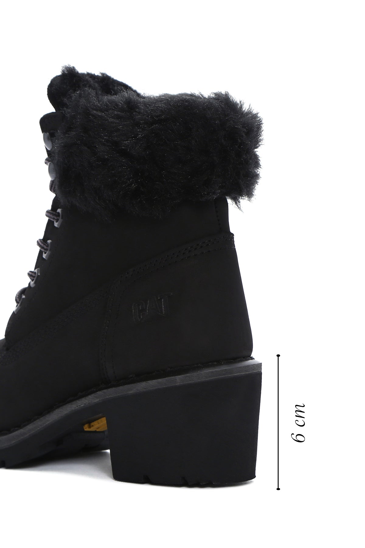 Caterpillar Kadın Siyah Nikki Kalın Topuklu Nubuk Deri Postal Bot