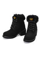 Caterpillar Kadın Siyah Nikki Kalın Topuklu Nubuk Deri Postal Bot | Derimod