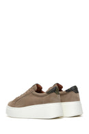 Women's Mink Suede Leather Thick Soled Sneaker | Derimod