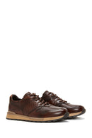 Men's Brown Lace-Up Leather Casual Sneaker | Derimod