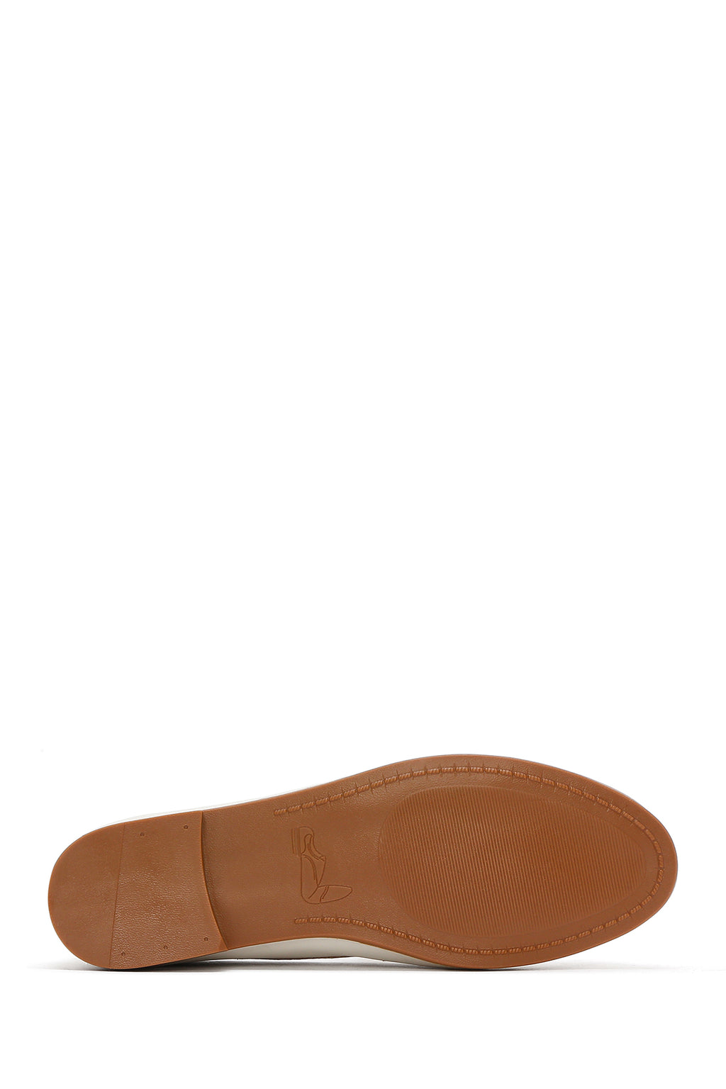 Kadın Krem Deri Maskülen Loafer