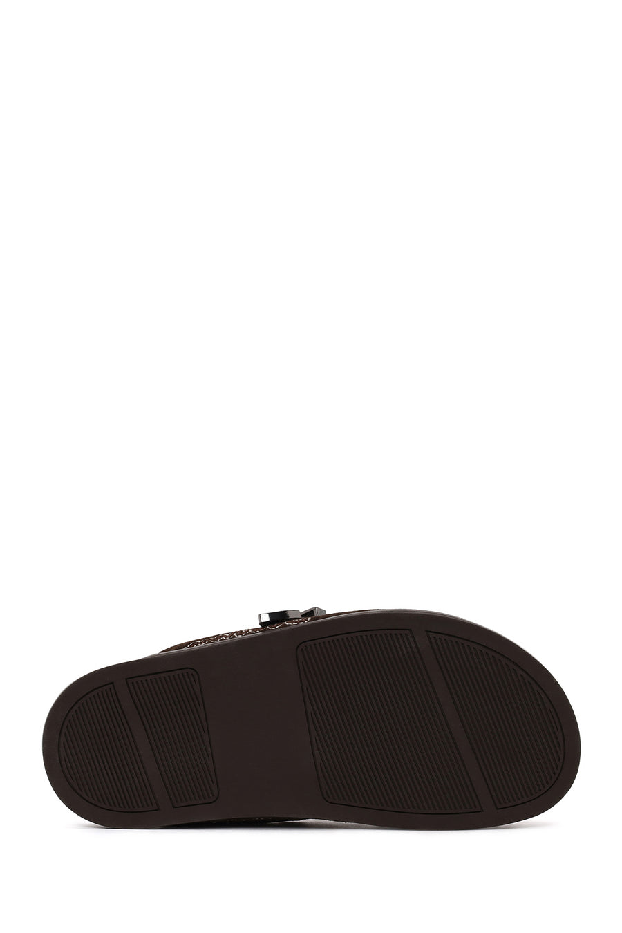 Woman Brown Open-Back Suede Slipper