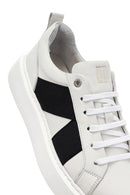 Men's White Lace-up Thick-Sole Leather Sneaker | Derimod