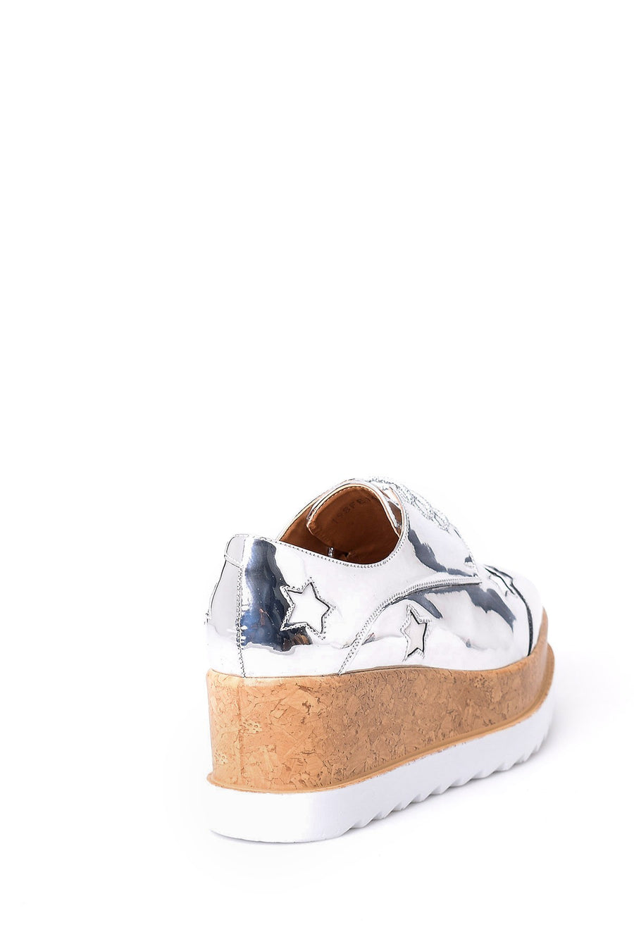 Women's High-Sole Silver Shoes