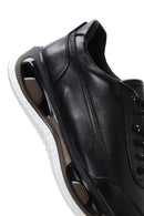 Men's Black Leather Thick Soled Sneaker | Derimod