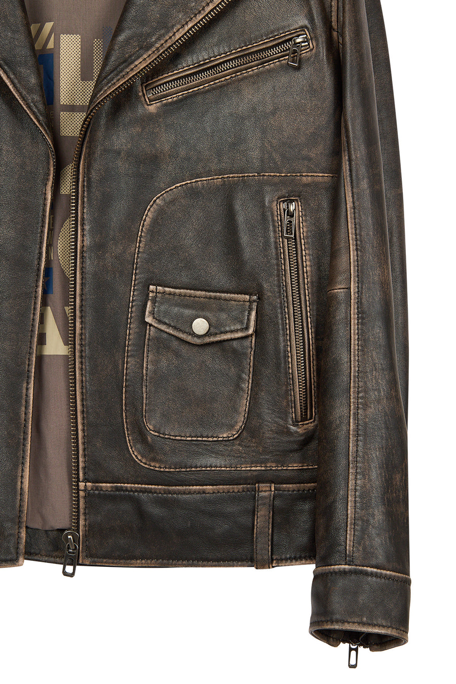 Carter Men's Brown Biker Leather Coat