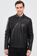 Paul Men's Black Leather Coat | Derimod