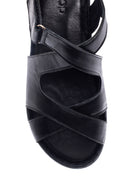 Women's Black Leather Comfort Sandals | Derimod