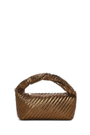 Women's Brown Long Strap Braided Mini Handbag | Derimod