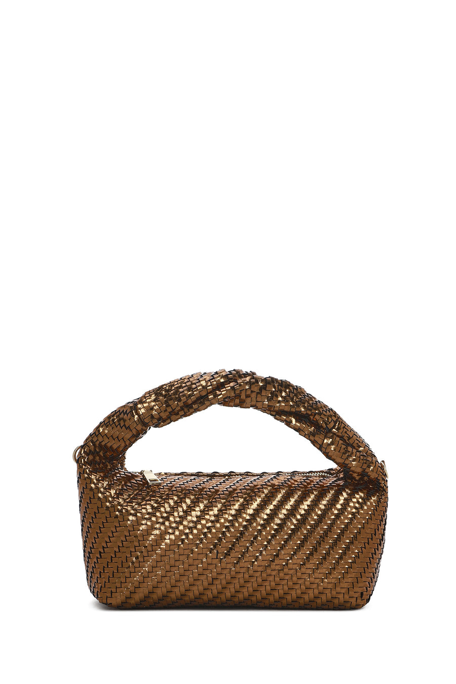 Women's Brown Long Strap Braided Mini Handbag