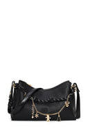 Woman Black Charmed Shoulder Bag | Derimod