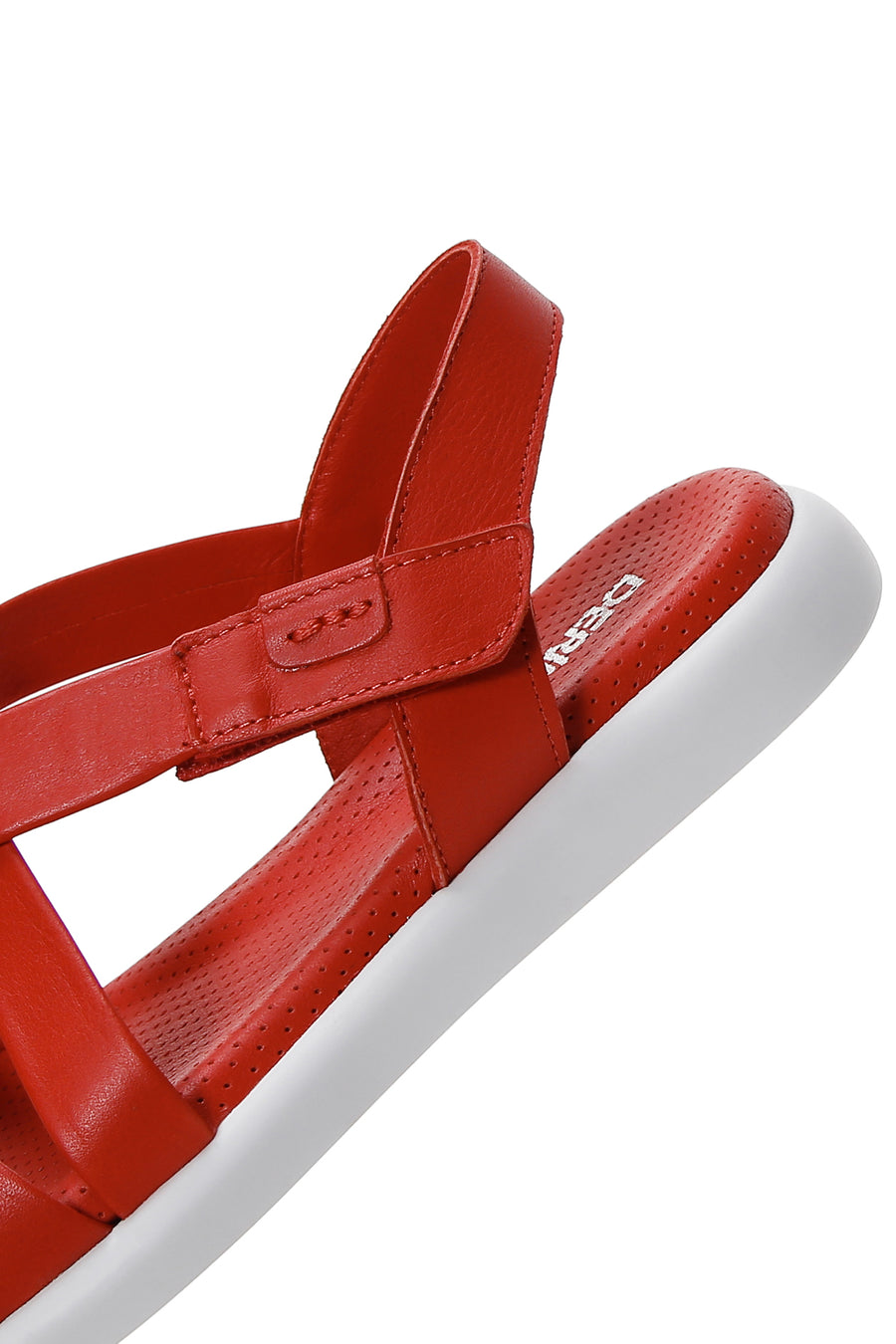 Kadın Kırmızı Deri Comfort Sandalet