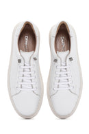 Women's White Lace-Up Leather Sneaker | Derimod