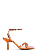 Women's Orange Ankle Strap Heel Sandals | Derimod