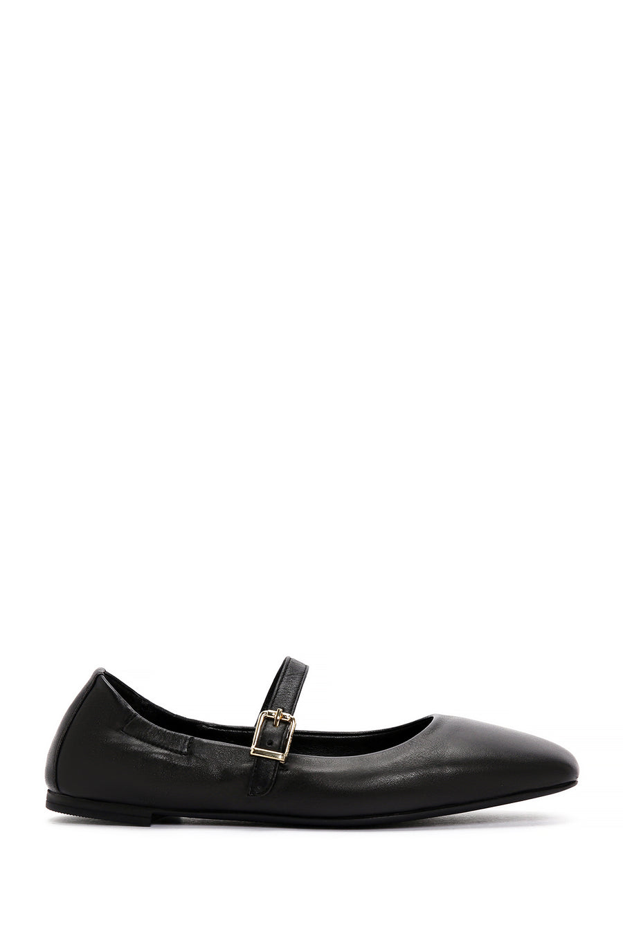 Women's Black Banded Leather Ballerinas 24SFD271318 | Derimod