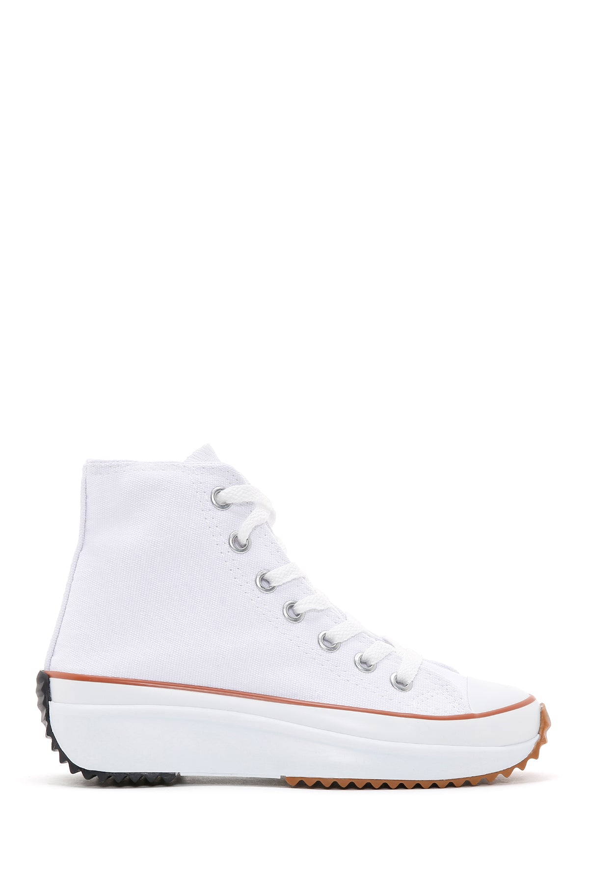 Women's White Thick Sole High Top Sneaker 23SFE14616F | Derimod