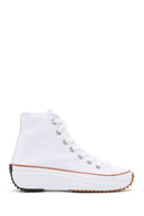 Women's White Thick Sole High Top Sneaker | Derimod