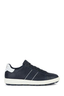 Geox Men's Navy Blue Spherica Vs Ec4 Lace-up Leather Sneaker | Derimod