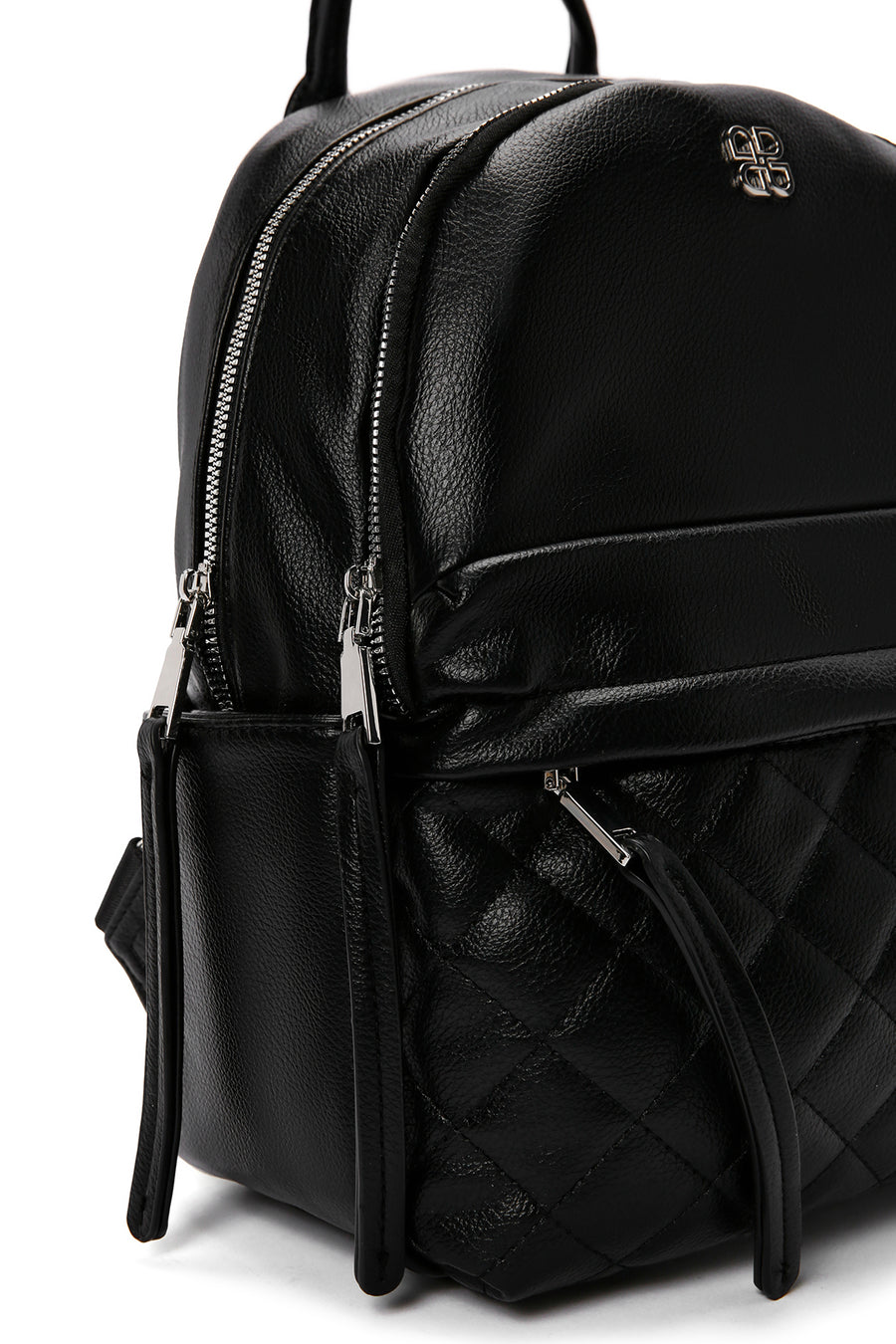 Women's Black Quilted Backpack