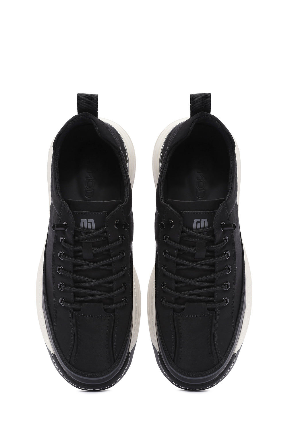 Erkek Siyah Bağcıklı Kumaş Sneaker