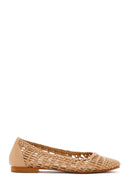 Women's Mink Knitted Ballerinas | Derimod