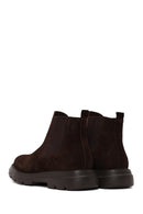 Male Brown Thick-Soled Suede Casual Chelsea Boots | Derimod