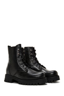 Women's Black Leather Thick Soled Boots | Derimod