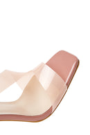Women's Powder Transparent Heeled Sandals | Derimod