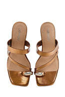 Kadın Bronz Taşlı Metalik Terlik | Derimod