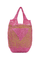 Women's Pink Straw Shoulder Bag | Derimod