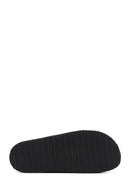 Women's Black Thick Sole Double Buckle Comfort Slippers | Derimod