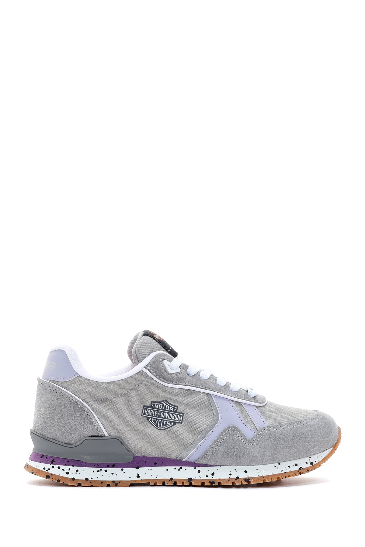 Harley Davidson Kadın Chevelle Gri Süet Detaylı Sneaker 021Z100588 | Derimod