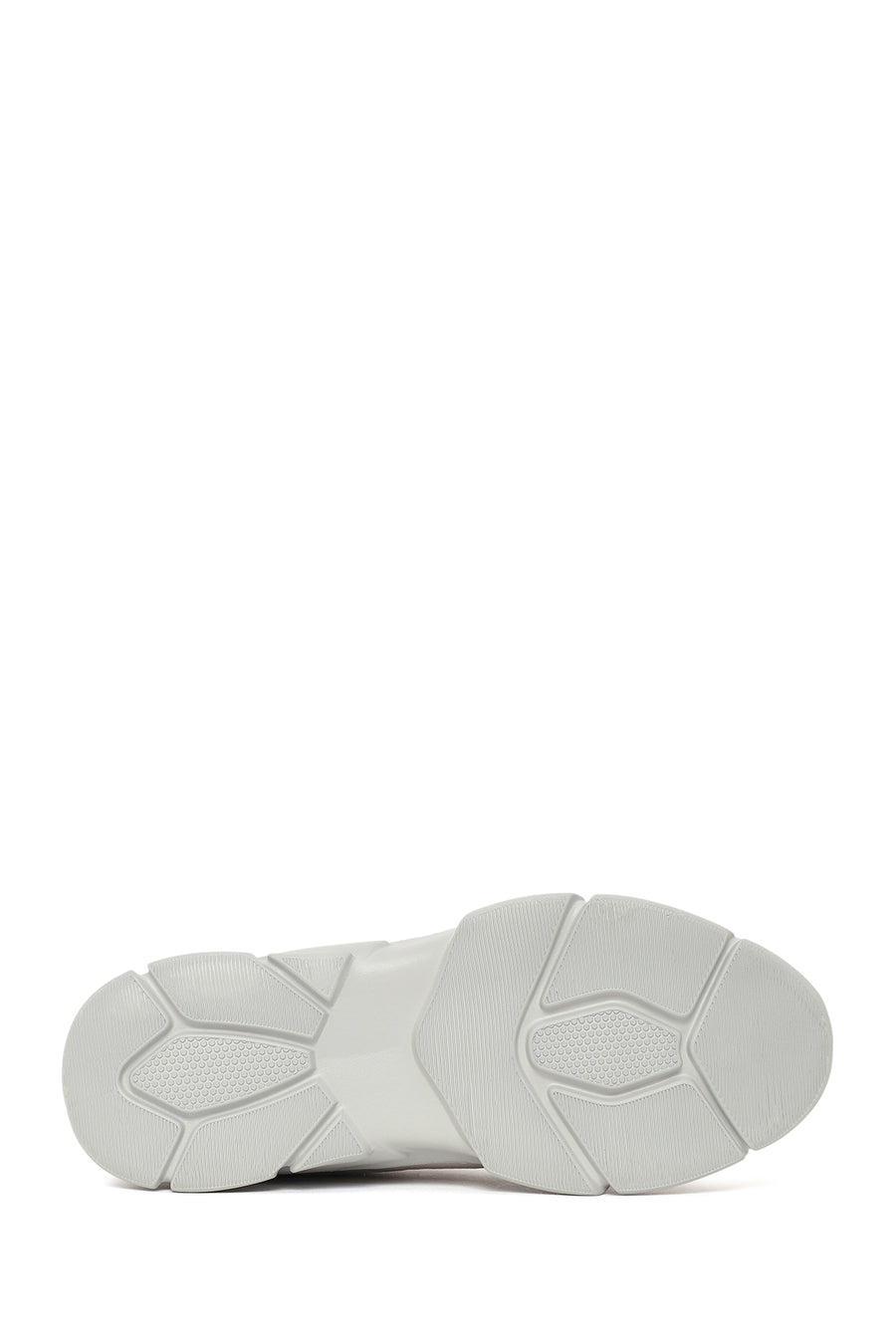 Woman Grey Lace-Up Chunky Sole Sneakers