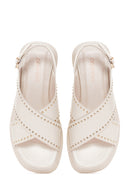 Women's Cream Strappy Sandals | Derimod