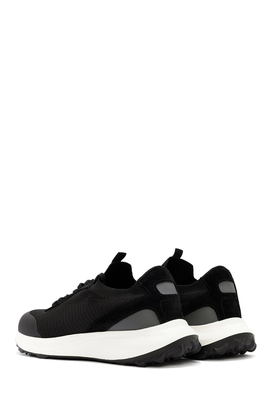 Derimod Zero Men's Black Lace-Up Thick Soled Fabric Sneaker